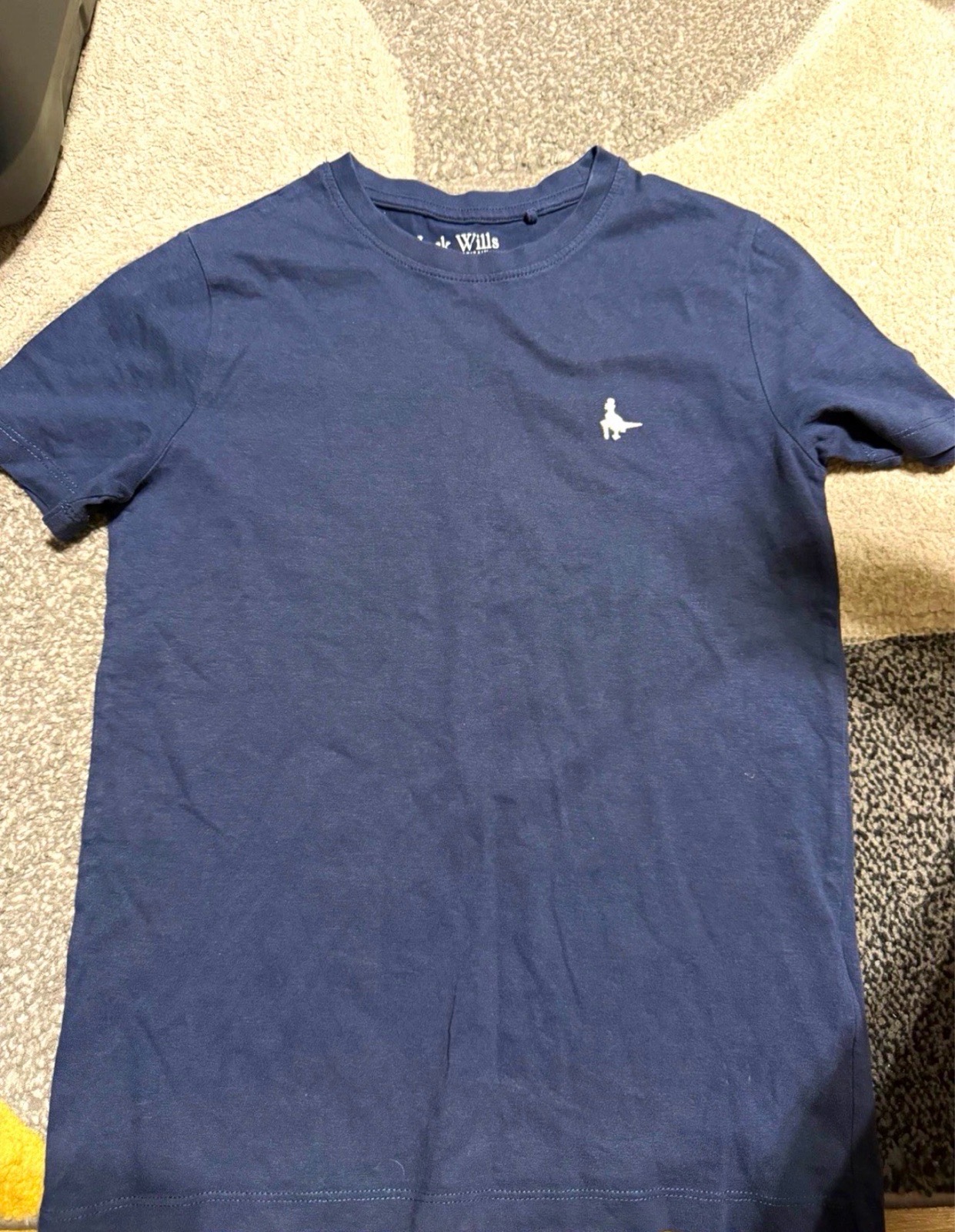 Jack Wills boys blue solid logo crew neck short sleeve t-shirt 8-9 years