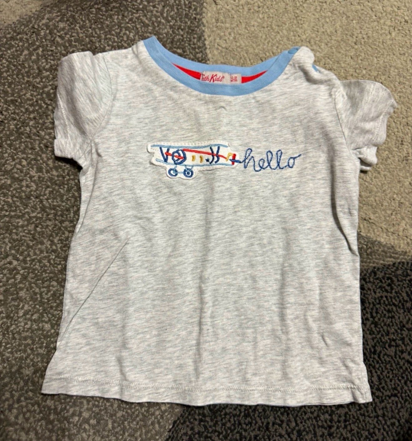 Cath kidston Tshirt boys 12 - 18 months embroidery aeroplane design