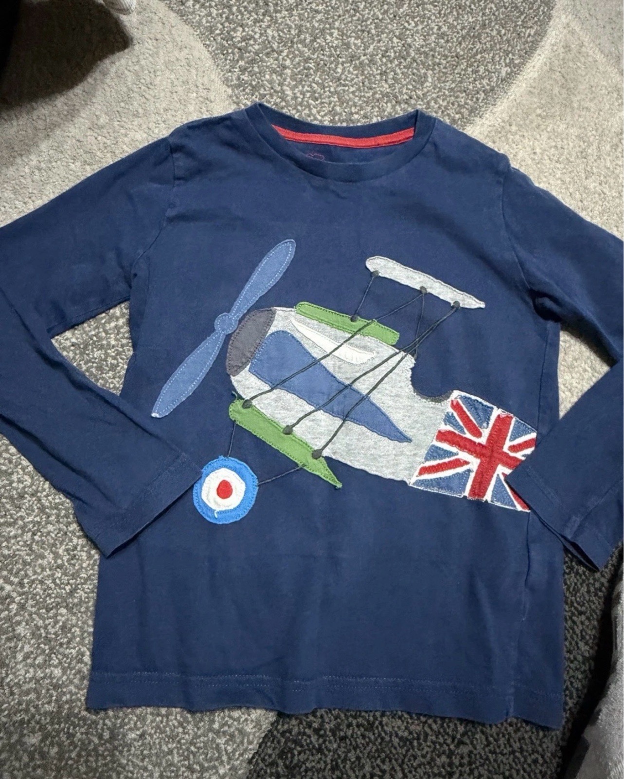 Mini boden long sleeve top 5 - 6 years embroidery aeroplane rememberance day jubilee autumn winter