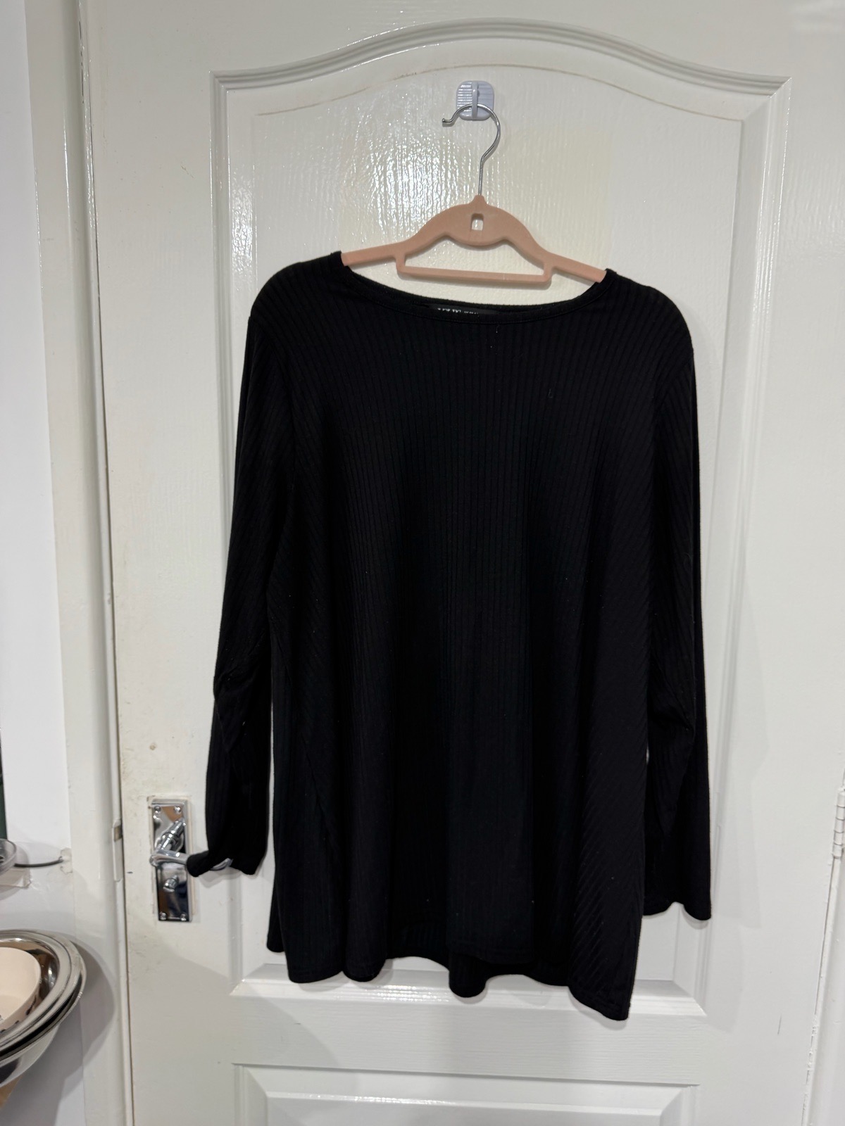 Yours clothing long sleeve smock top size 22 - 24 black ribbed autumn winter