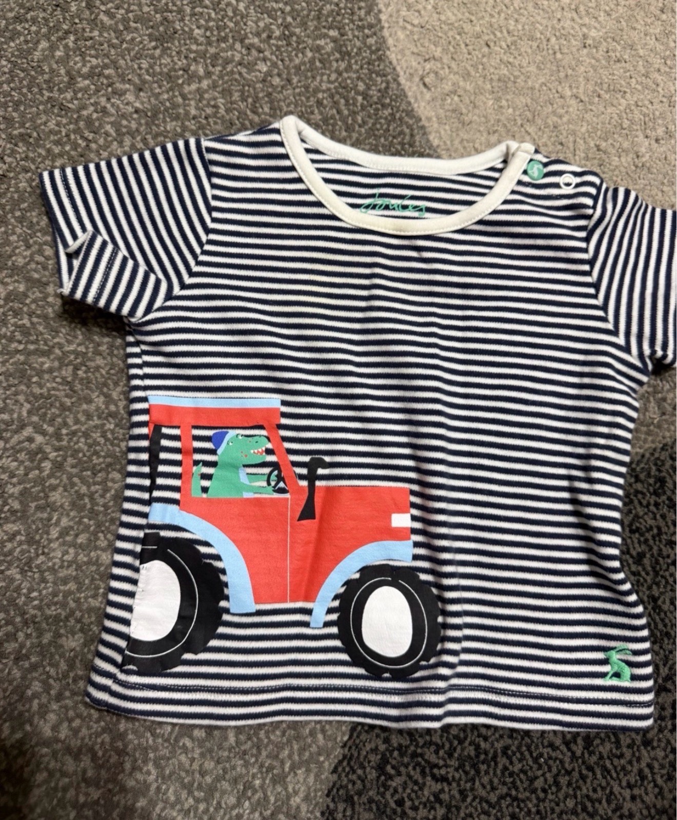 Joules Tshirt 6 - 9 months unisex farm tractor stripe autumnal spring harvest