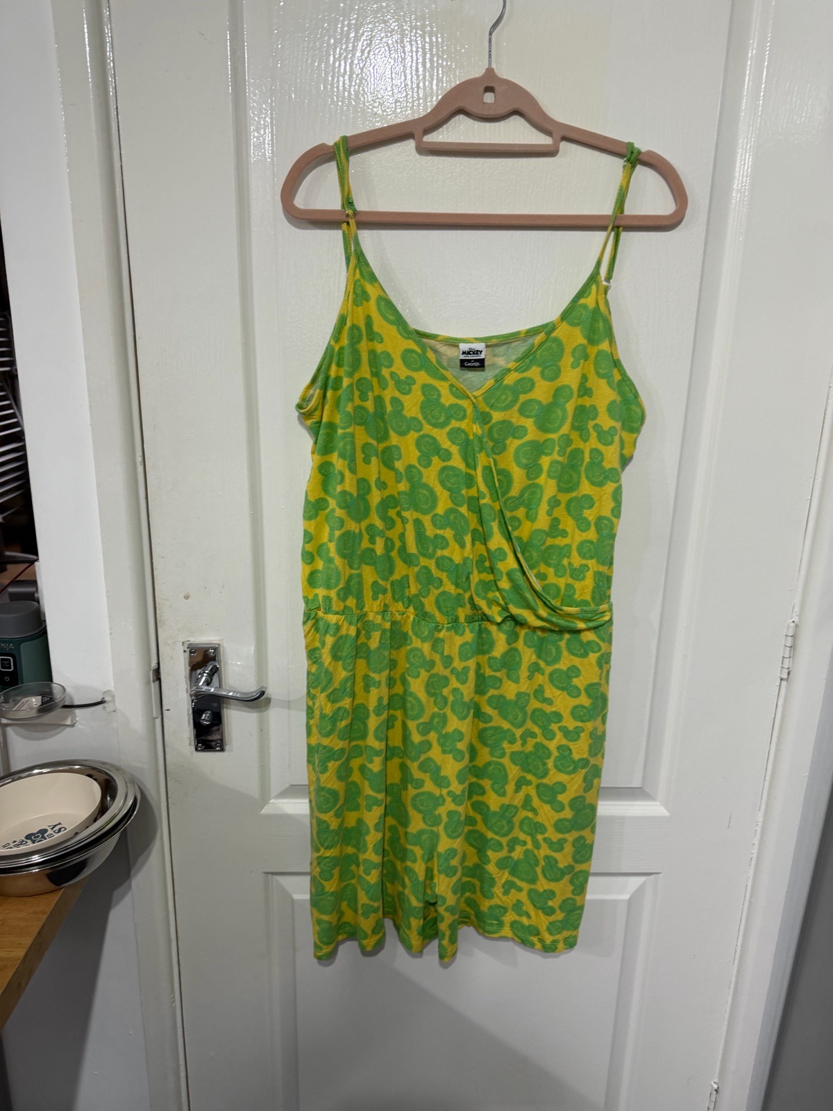 George disney Mickey Mouse playsuit size 24 lemon yellow and green comfy summer