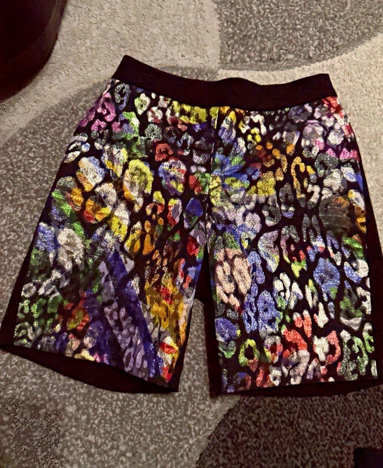 Simonetta Multicolour Black Leopard Animal Print Bermuda Shorts girls 6 years