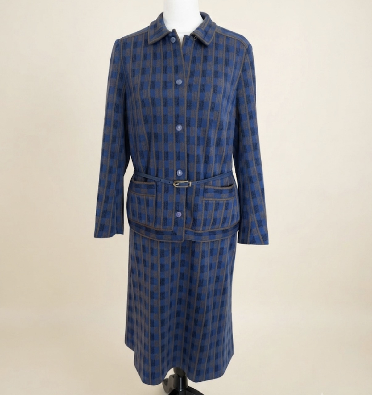 Vintage Glaser Jersey Supreme Matching Skirt Suit Set - Size 14