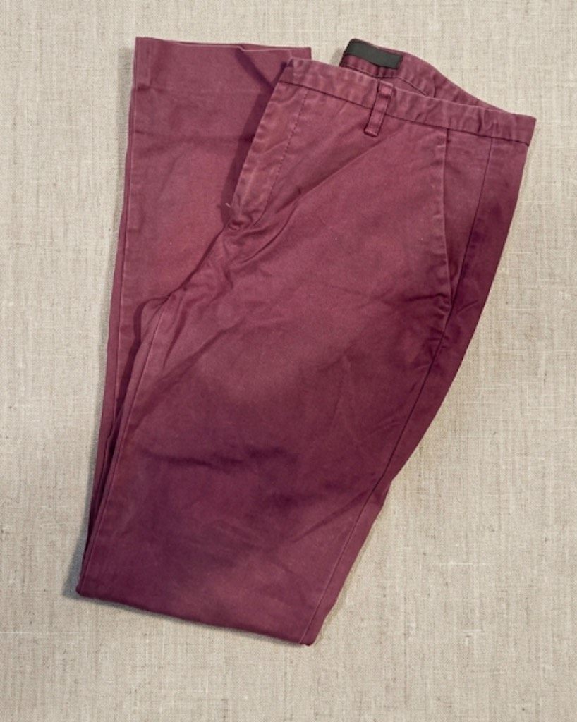 Zara Basics Slim Burgundy Trouser - Size 8