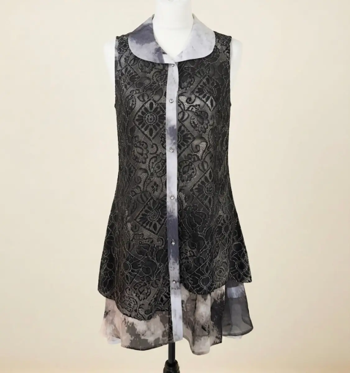 Stella Morgan Black Lace Sleeveless Tunic/Mini Dress- UK 10