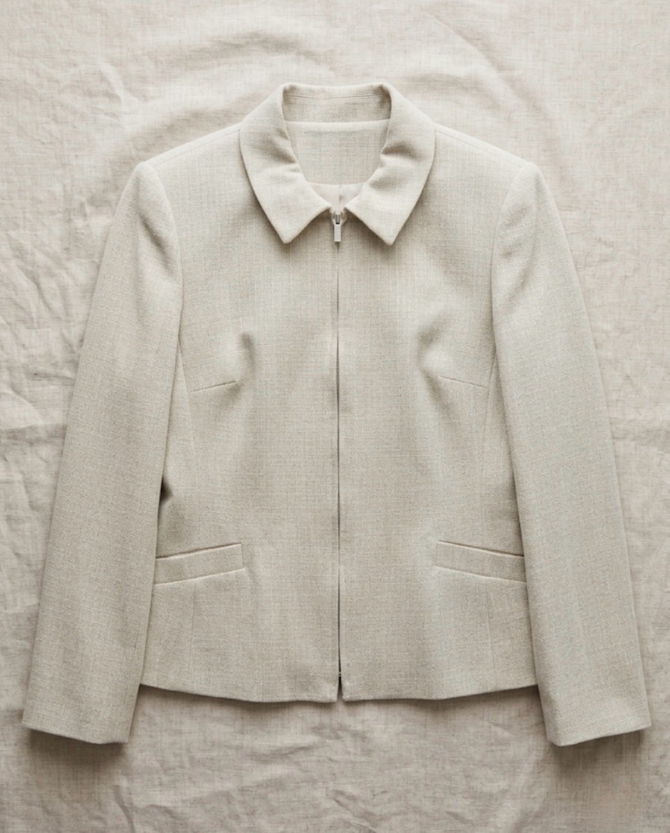 Anne Brooks Textured Beige Jacket- Size 14 -Petite