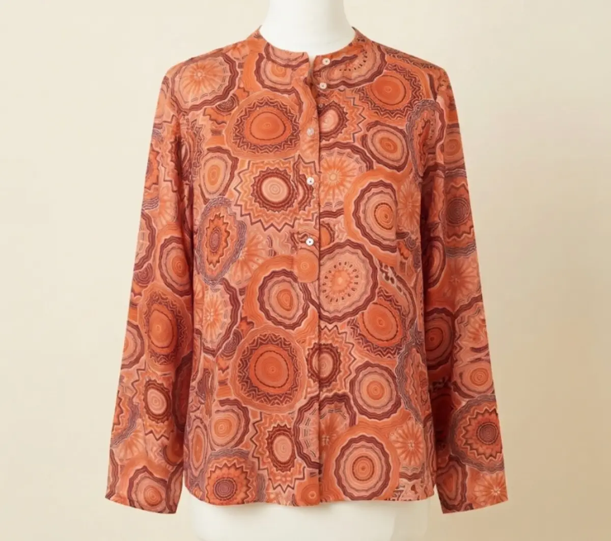 Gallery Retro Style Orange Blouse - Size 8