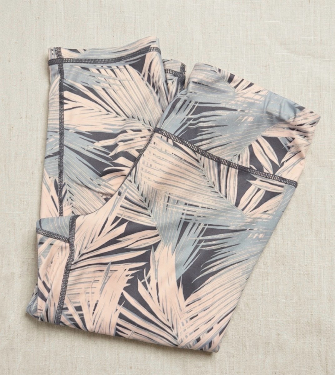 Sweaty Betty Grey & Pink Palm Activewear Leggings Size XS