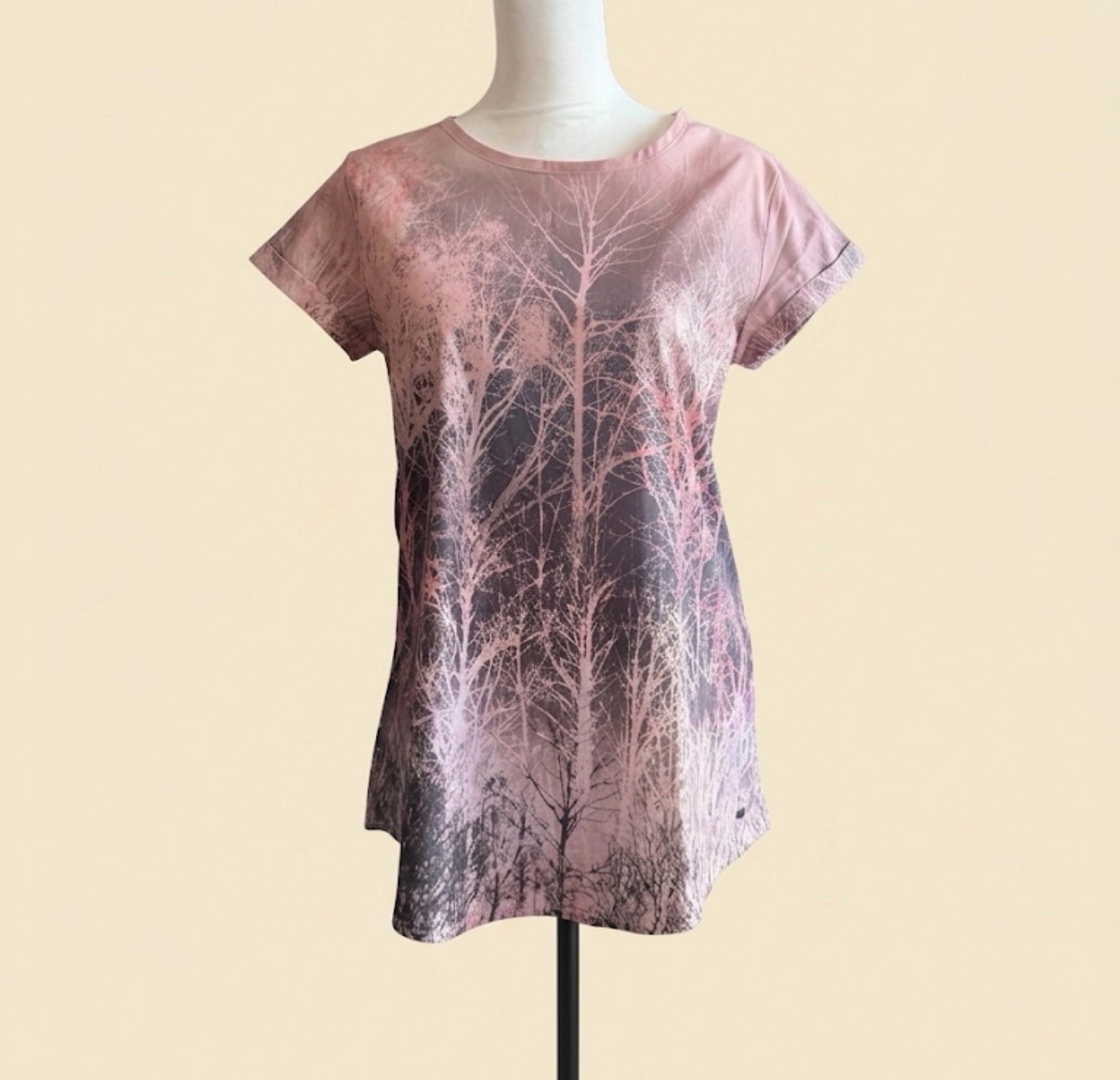 Firetrap Pink & Grey Tree Print T-Shirt Top Size 10