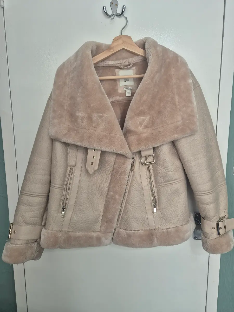 River Island faux fur biker jacket
