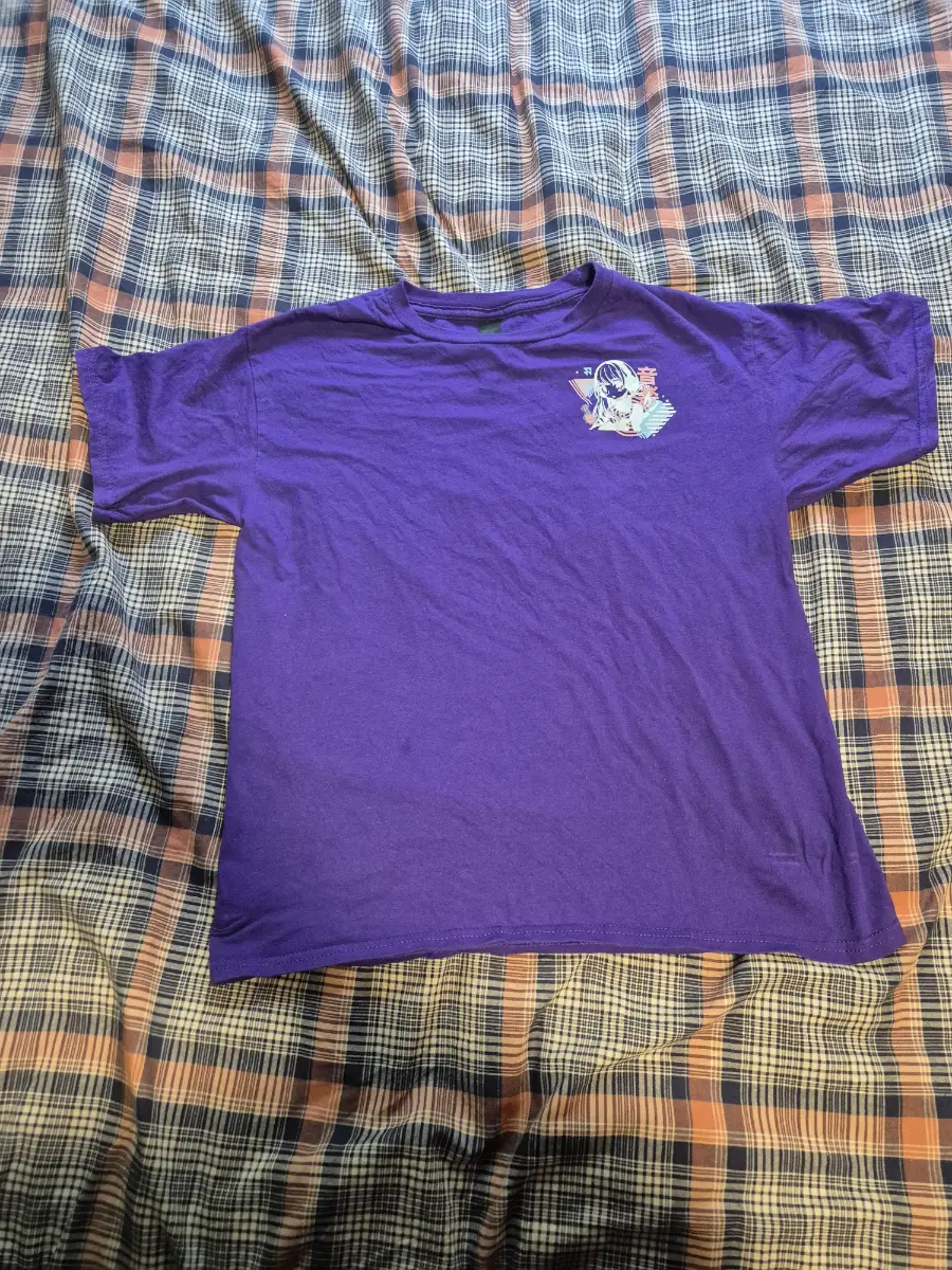 Purple K-pop crew cotton t-shirt