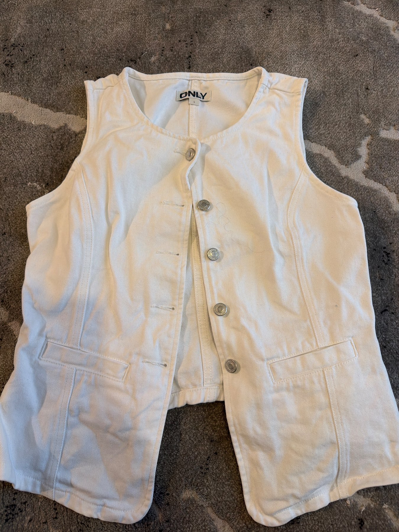 Only White Denim Waistcoat Size S