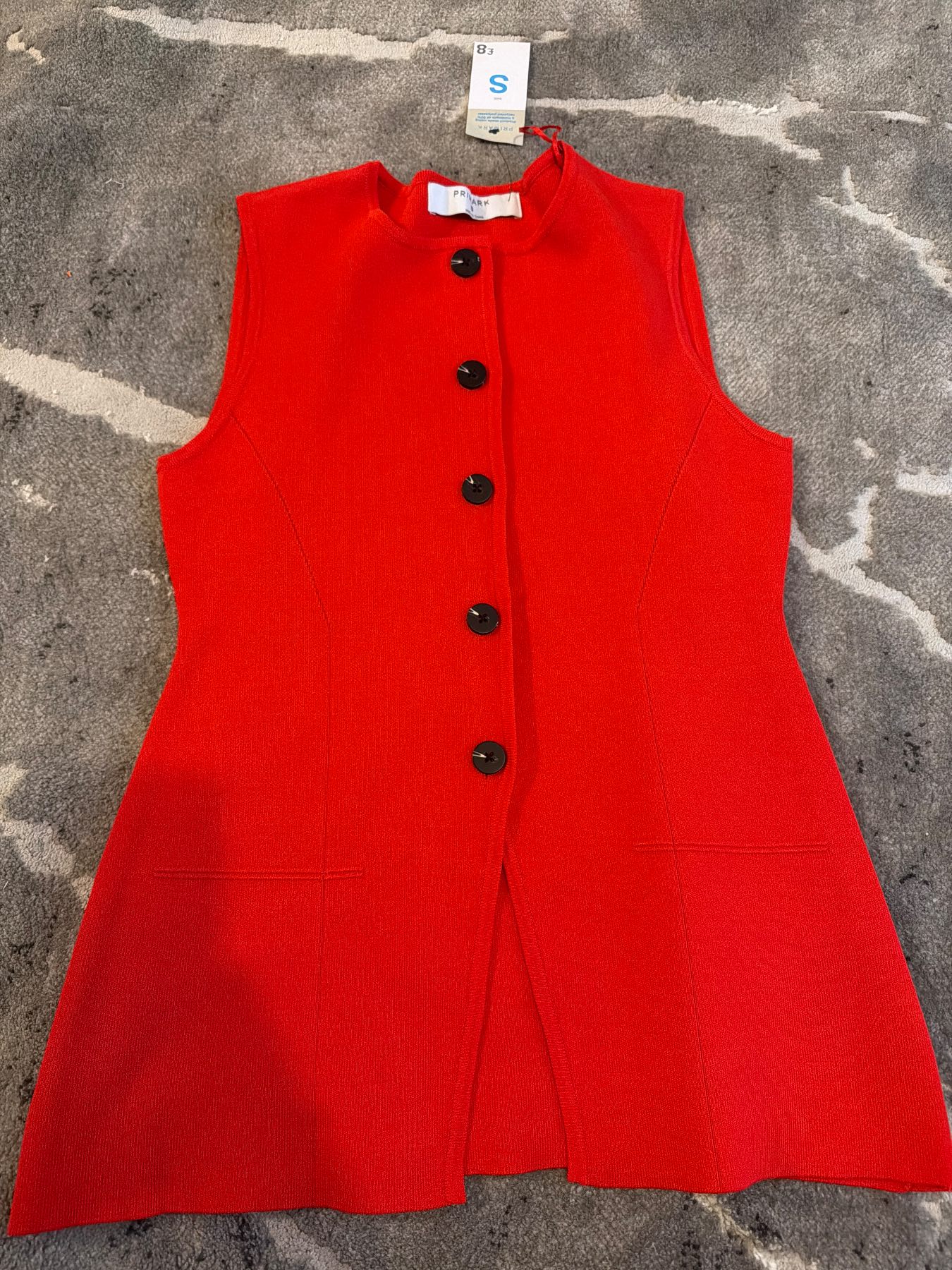Primark Red Waist Coat Size S