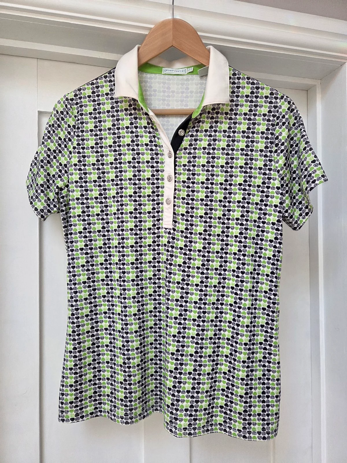 Immaculate Green Lamb ladies golf top size 14