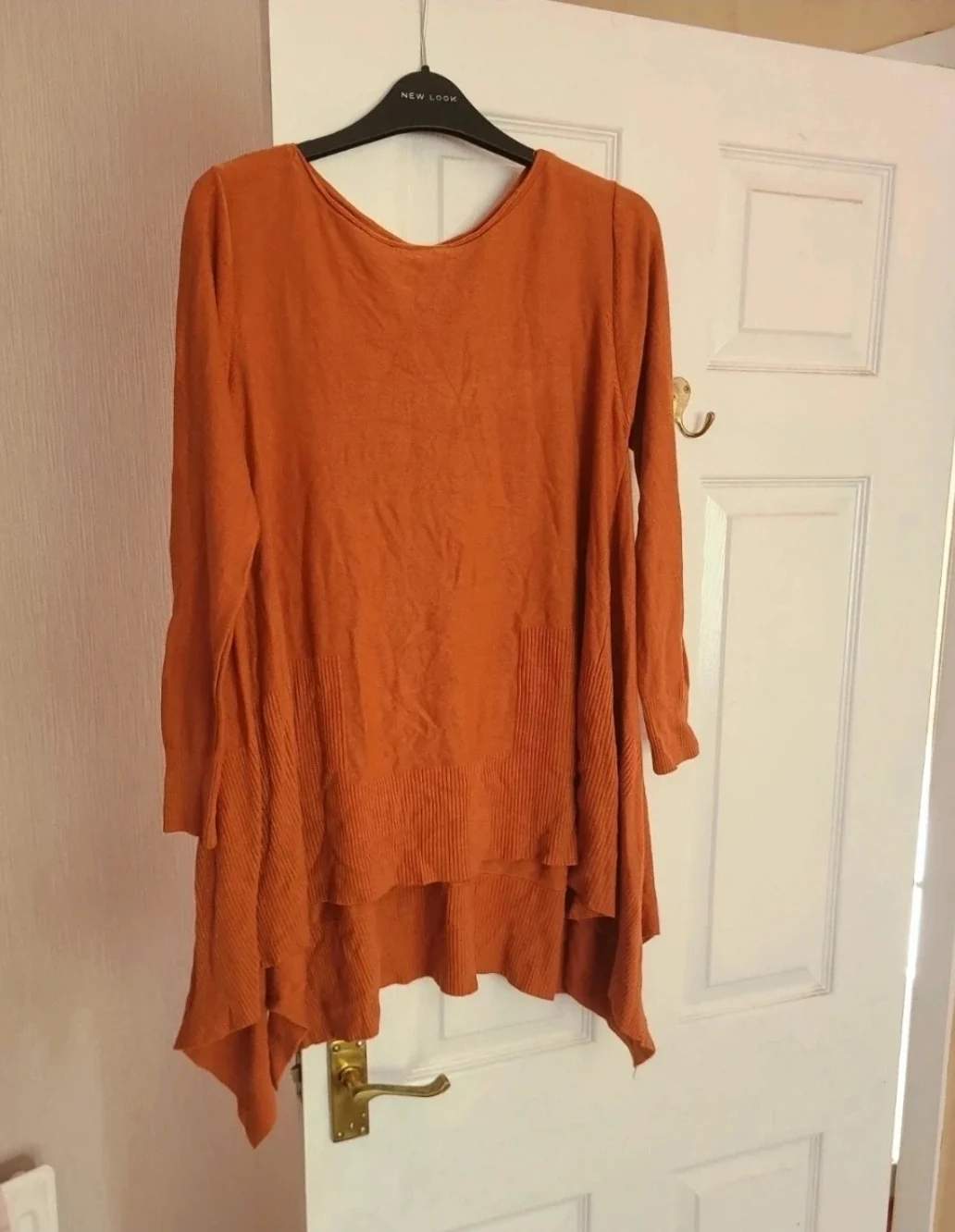 Womens size Large burnt orange cape style long jumper dress
