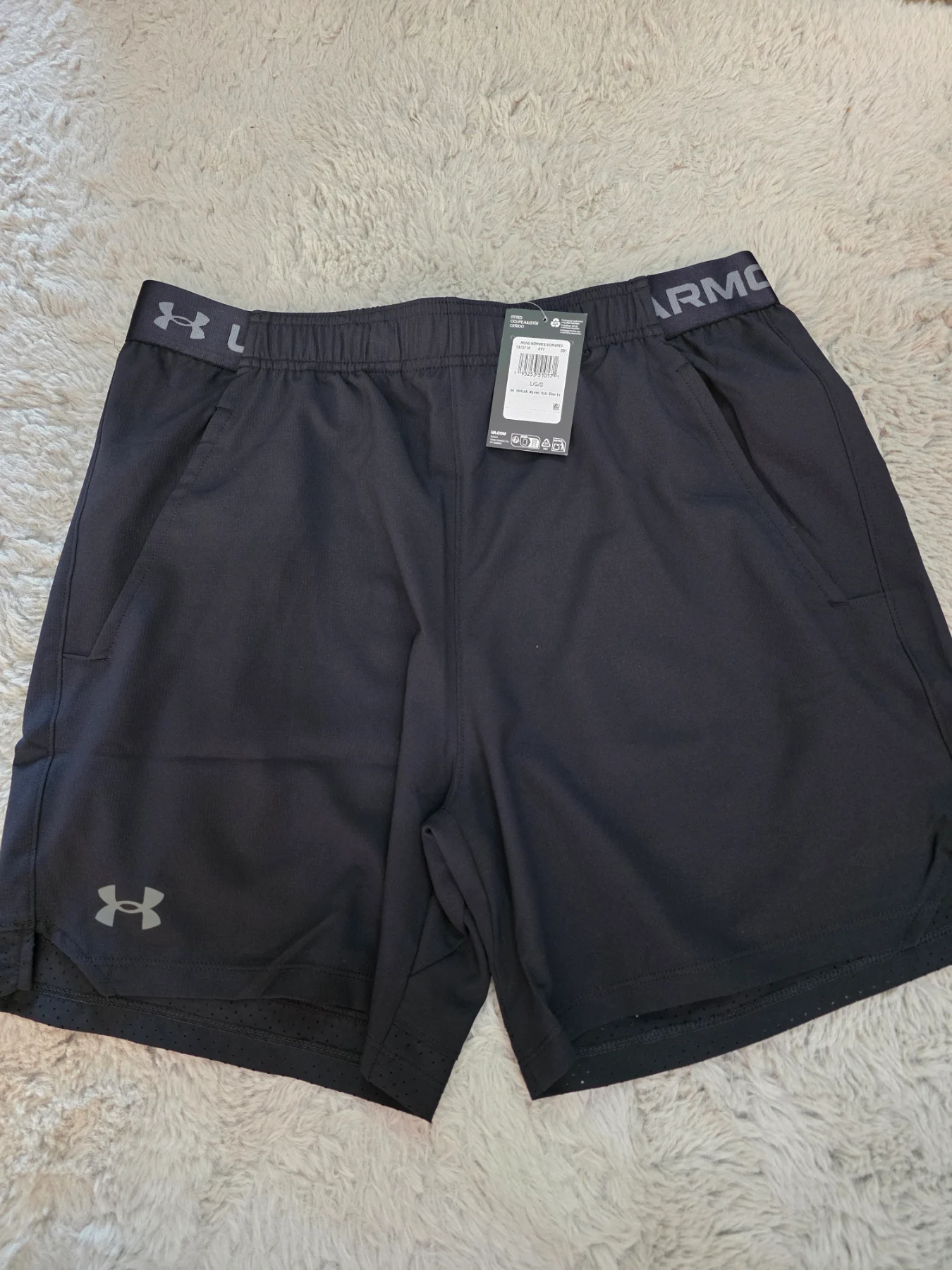 Under Armour Vanish Woven Shorts Mens Black/Grey Large