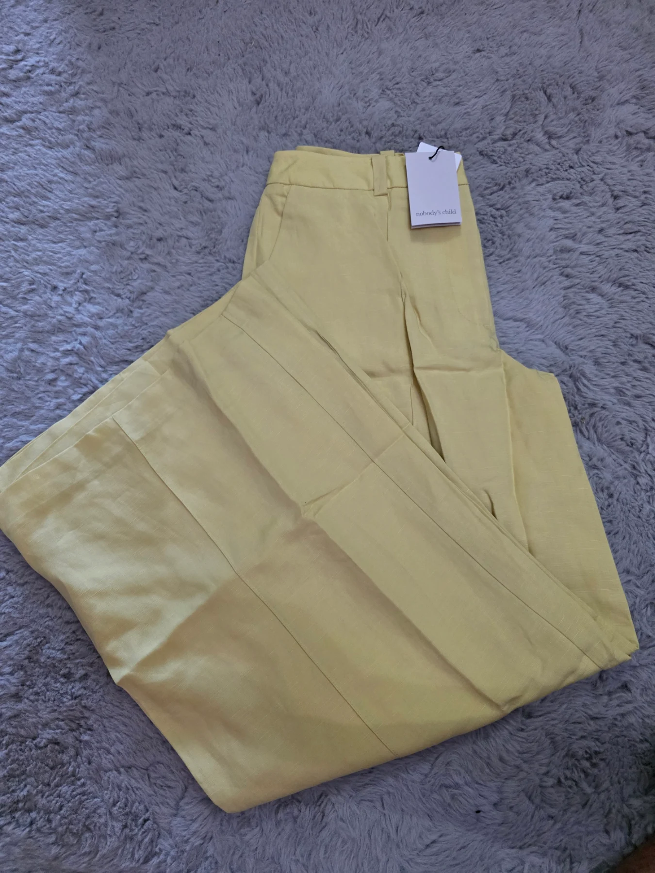 Nobody's Child Yellow Wide Leg Tailored Trousers UK 10