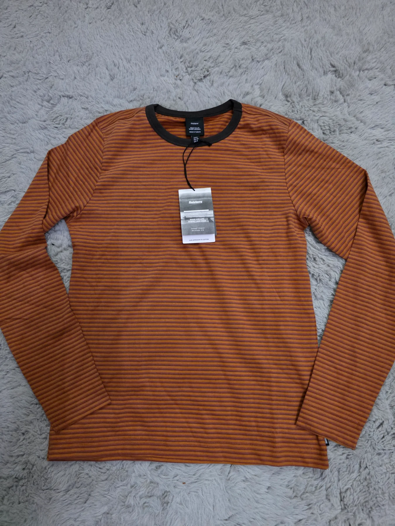Finisterre Organic Cotton Eldon Long Sleeve T-shirt UK 8