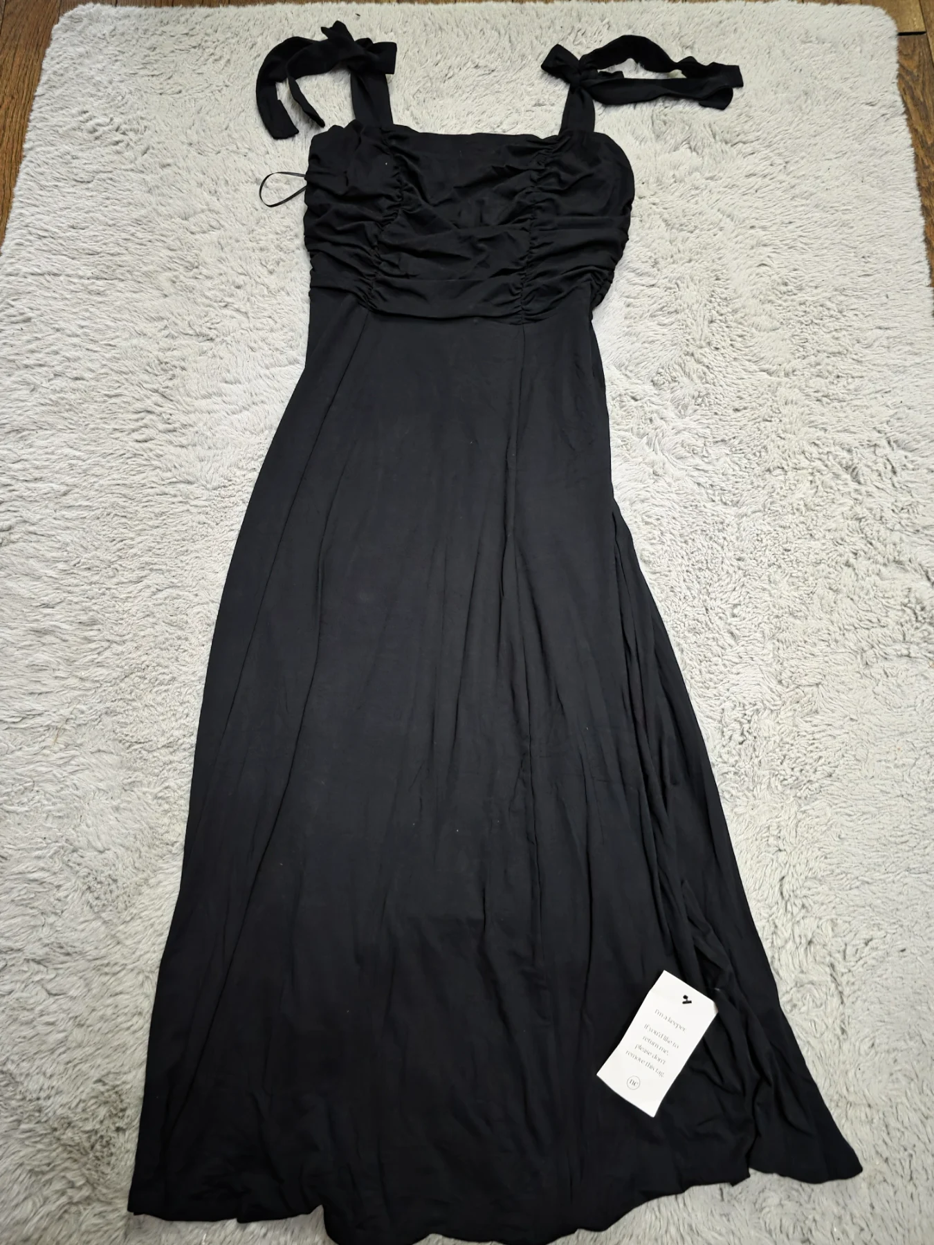 Nobody's Child Black Tie Shoulder Hattie Jersey Midi Dress UK 12