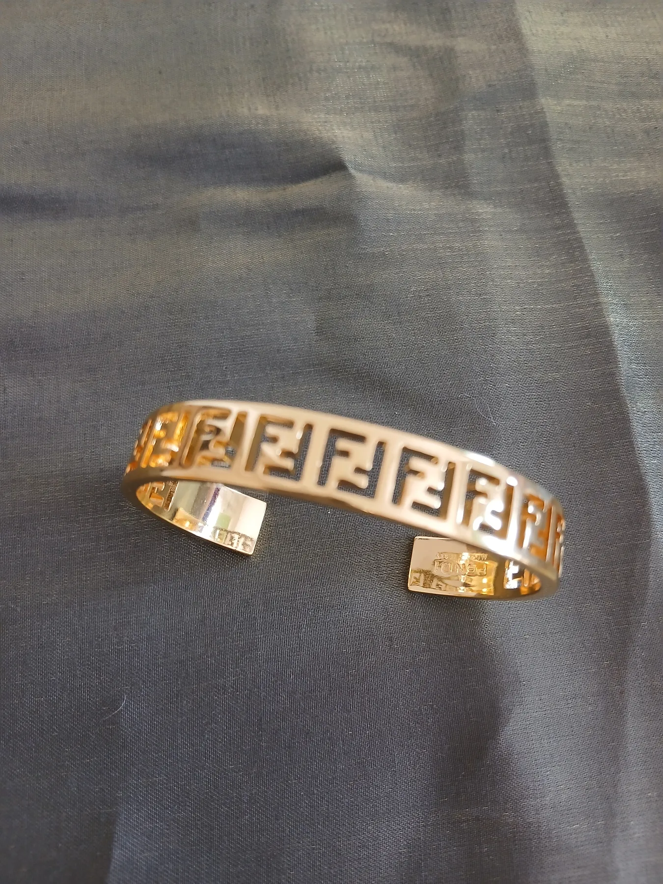 Gold-Tone FF Logo Open Cuff Bracelet – Excellent condition
