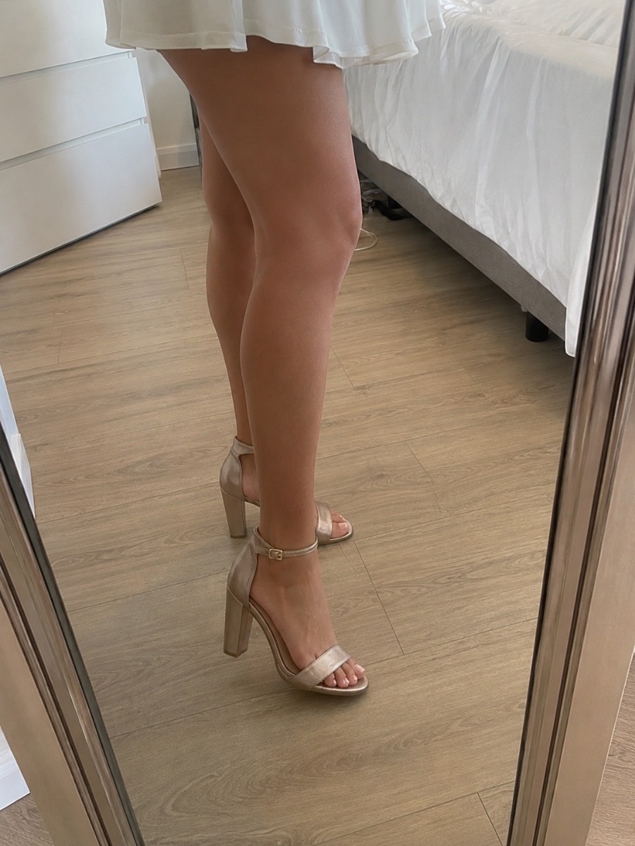 Rose gold platform heels size 4