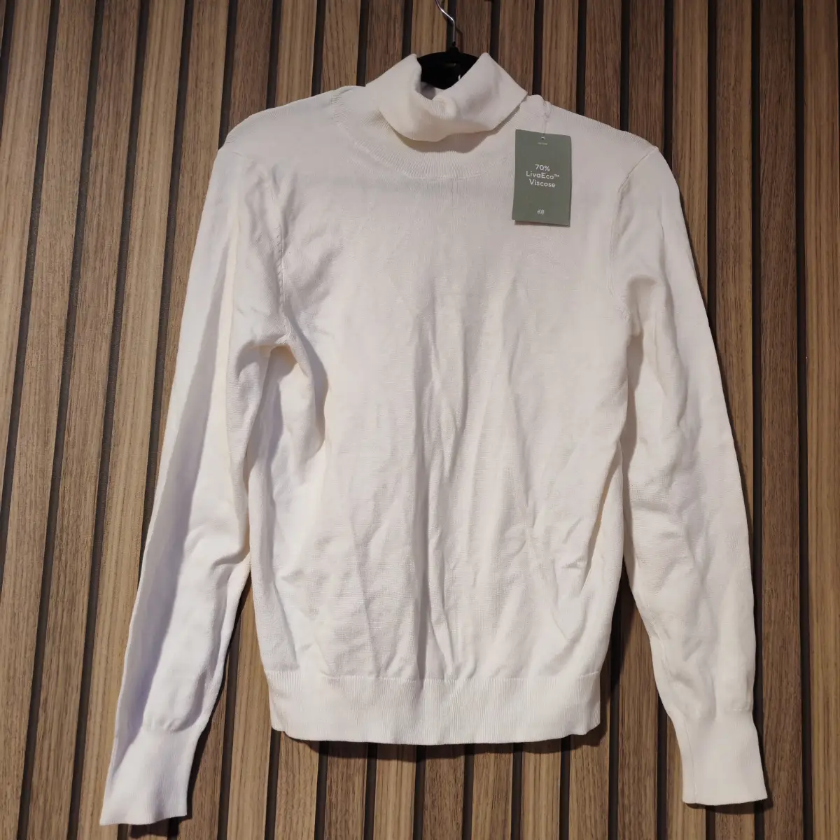 H&M Women's Cream Turtle Neck Jumper Size Eur L