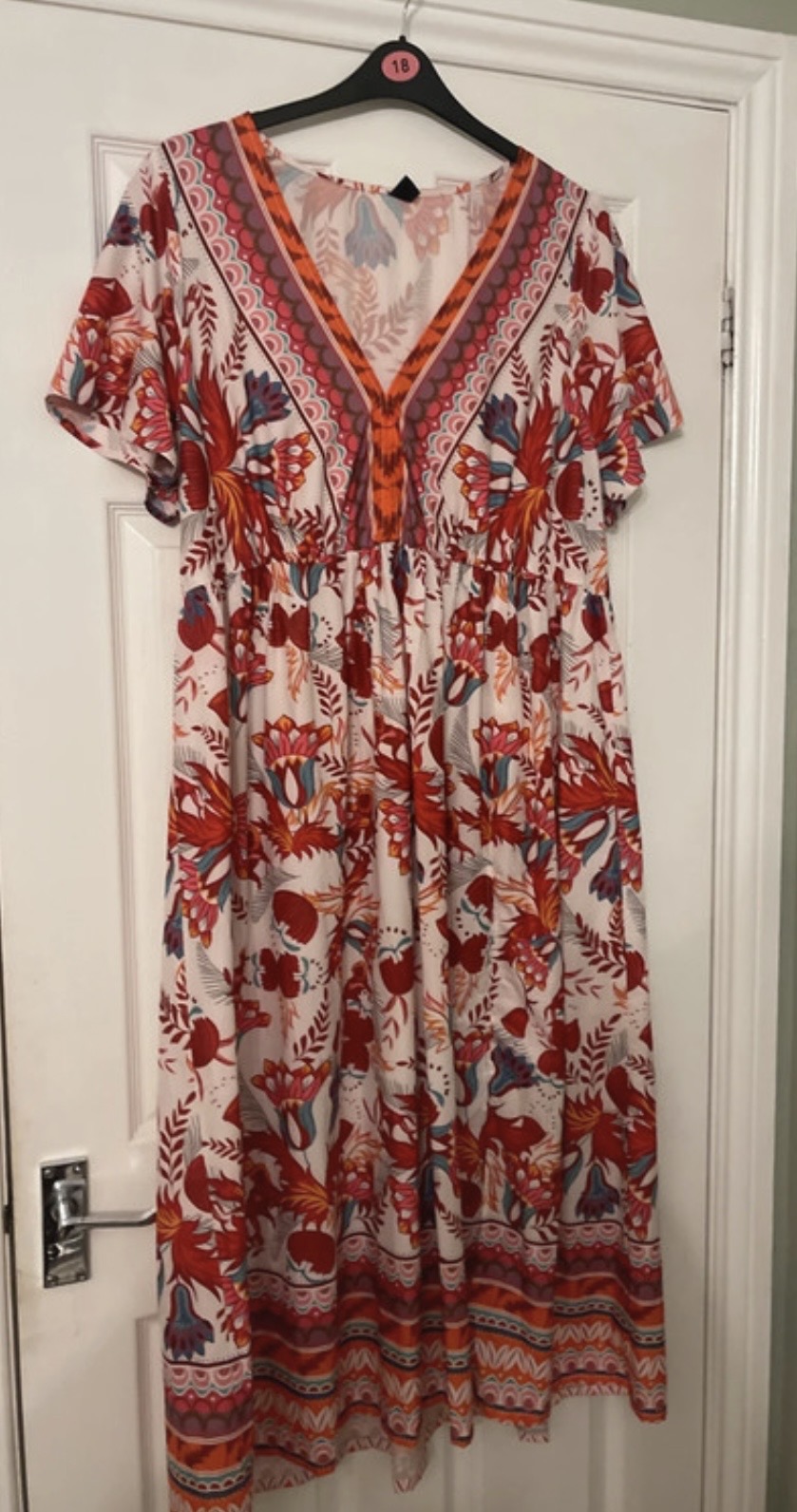 Pink patterned maxi dress 20 3xl
