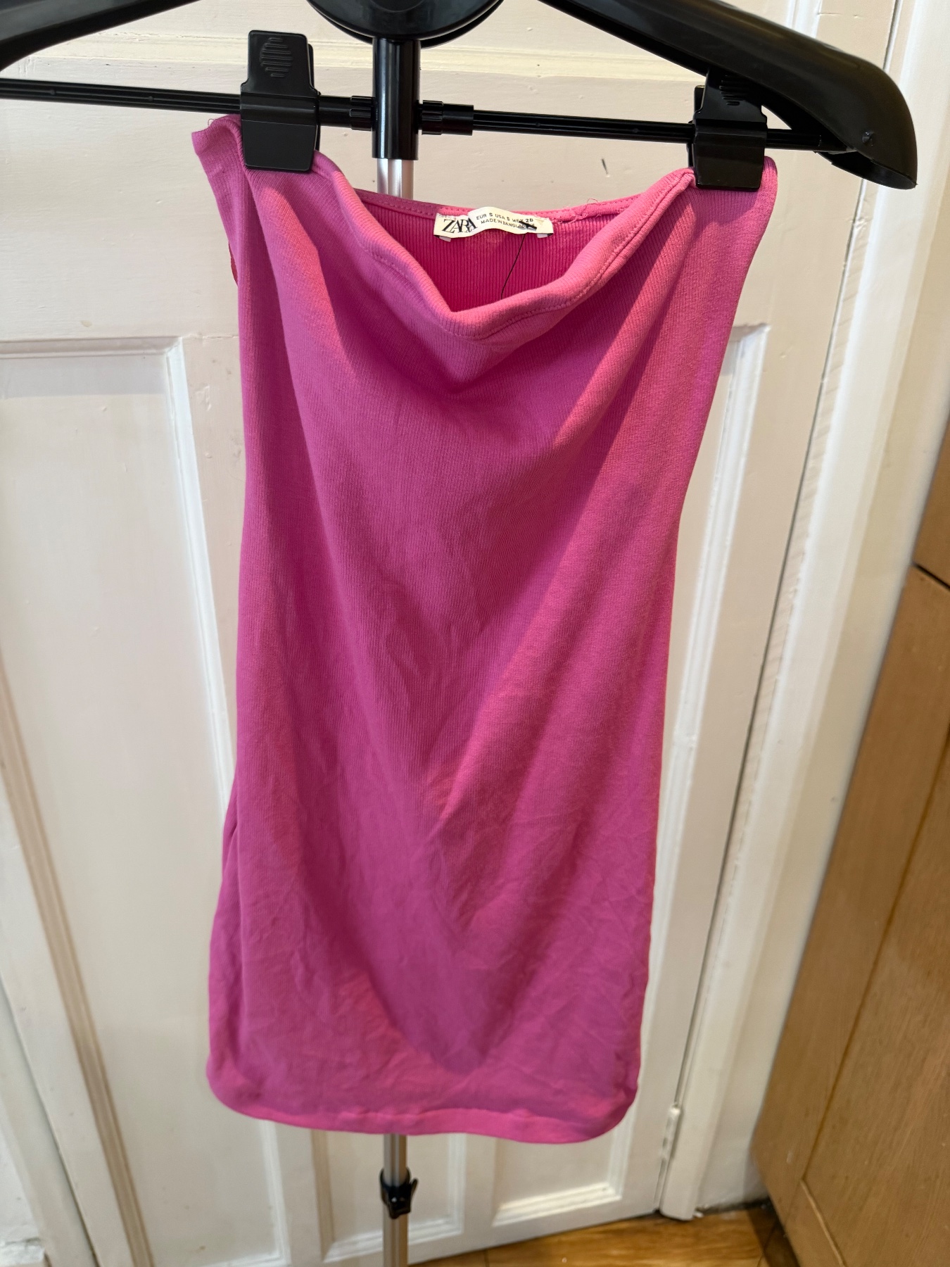 Zara pink boob tube dress in size euro small NWT