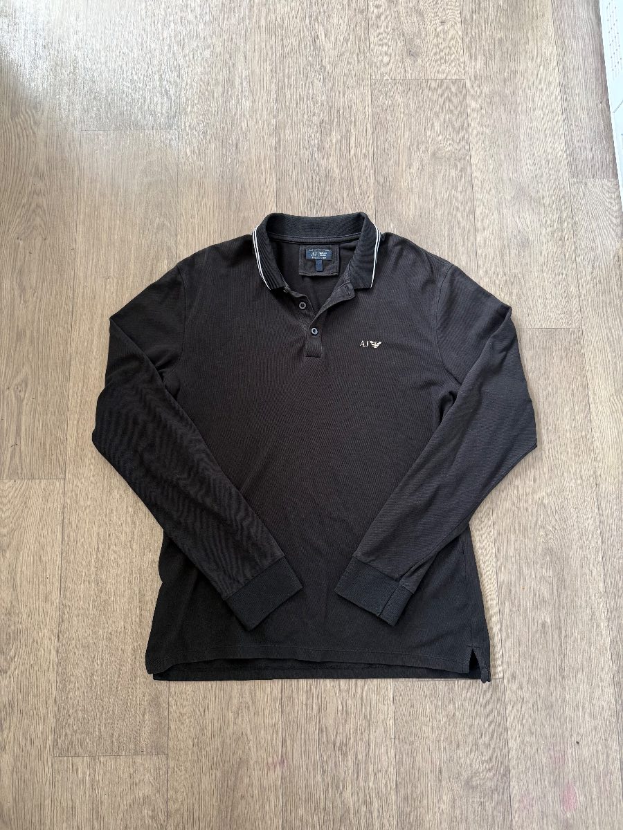 Armani polo shirt long sleeved mens large