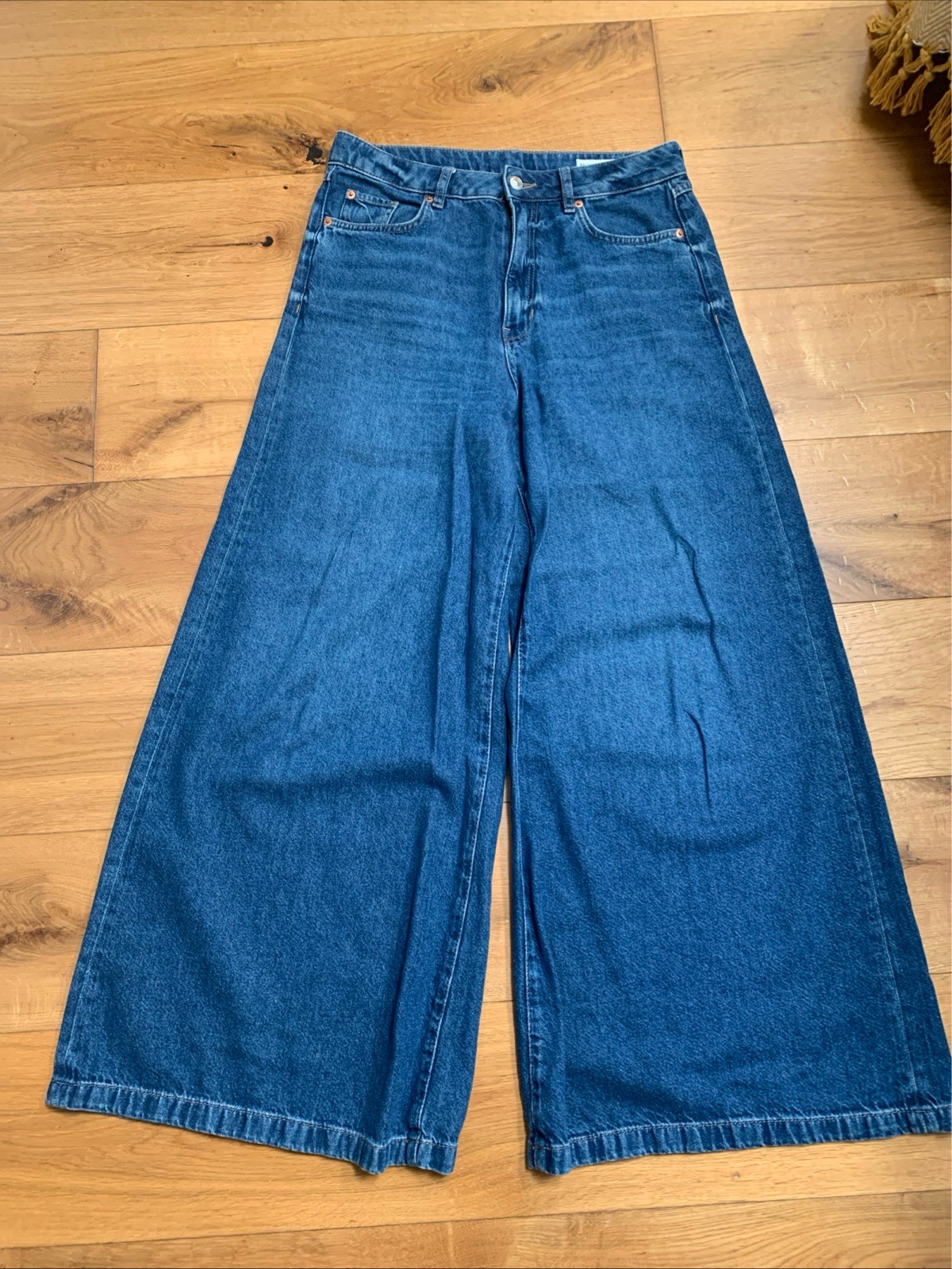 Marks & Spencer Palazzo Wide Blue Jeans Size 12 Regular