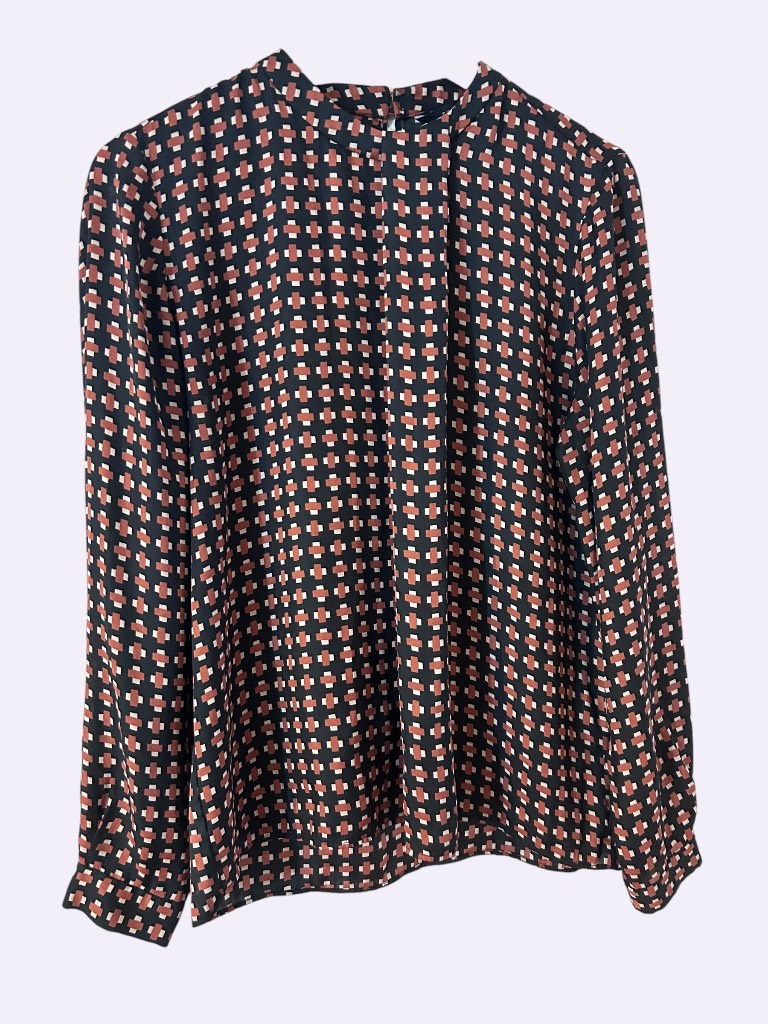 Zara Woman Geometric High-Neck Blouse -XL