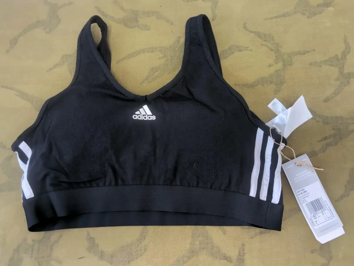 adidas Essentials Womens Running Crop Top - Black W33 Large rrp £22