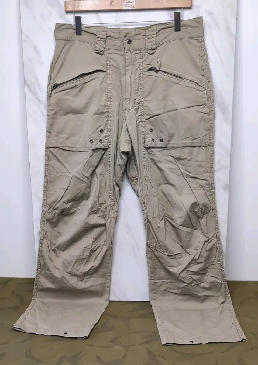 Indumenti Men’s Beige Cargo Trousers Cotton Twill Regular Fit w32"L29"