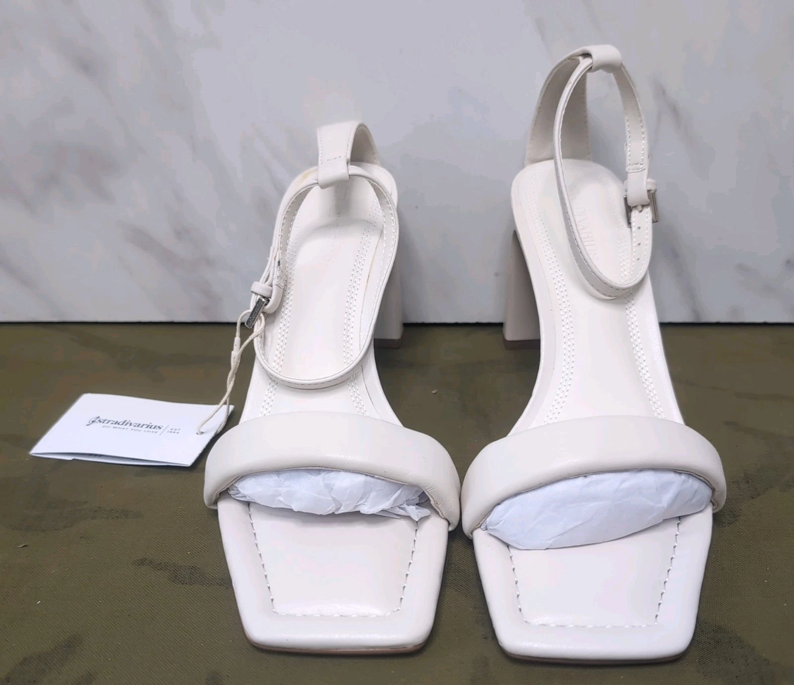 Stradivarius block Heels baby pink Size UK 3