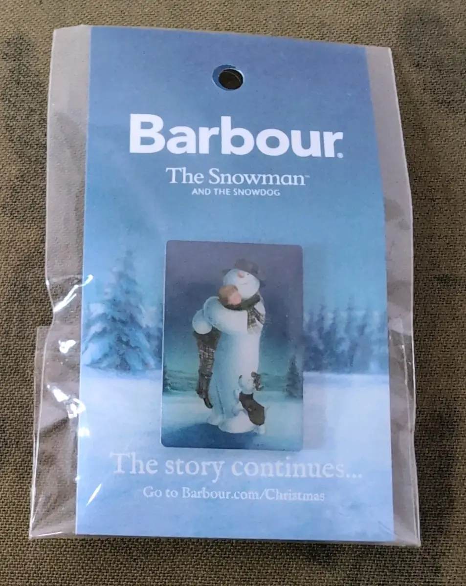Barbour The Snowman Pin Badge snowdog Christmas xmas