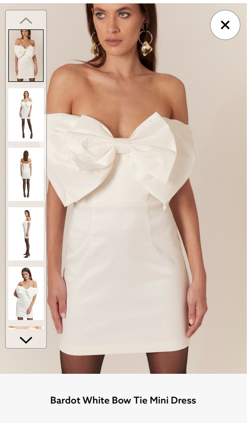 New with tag Bardot bow dress white