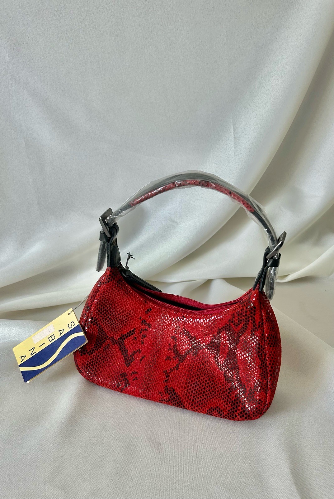 Sabina New York Red Suede Leather Handbag BNWT Vintage Y2K Baguette Indie Sleaze