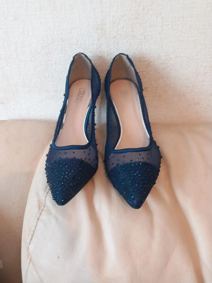 Quiz navy blue ladies elegant heels size Uk 6 Eu 39
