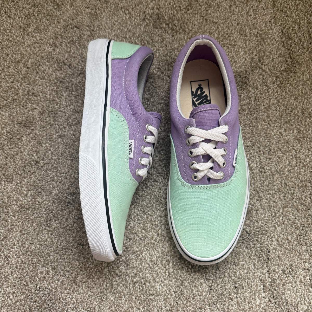 Unisex Two Tone Purple Mint Vans Trainers Shoes size UK7
