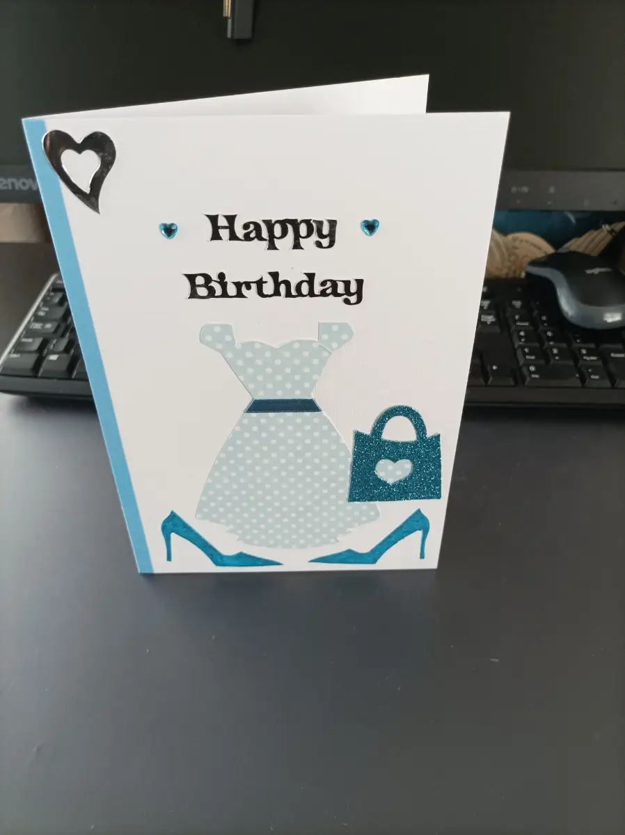Birthday card (blue dress)