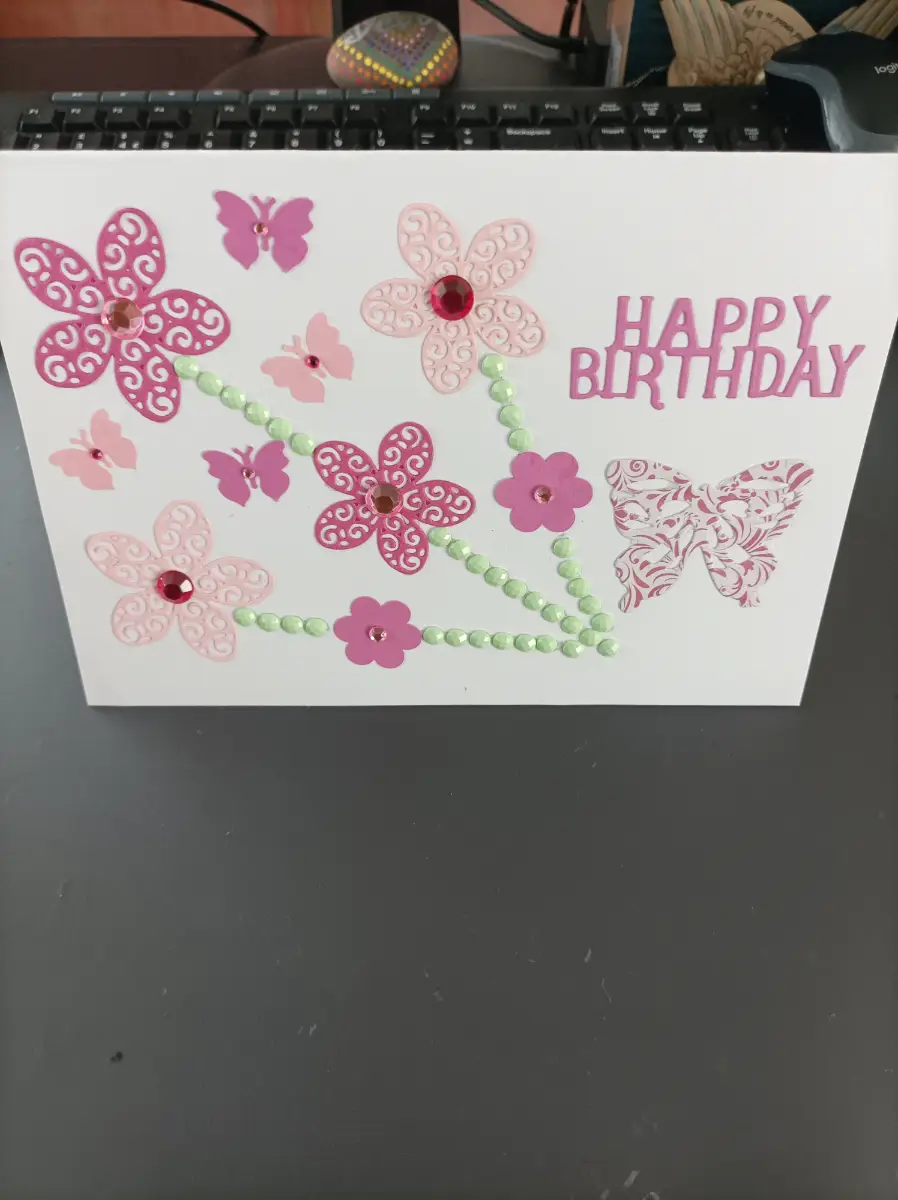 Birthday card (pink flowers)