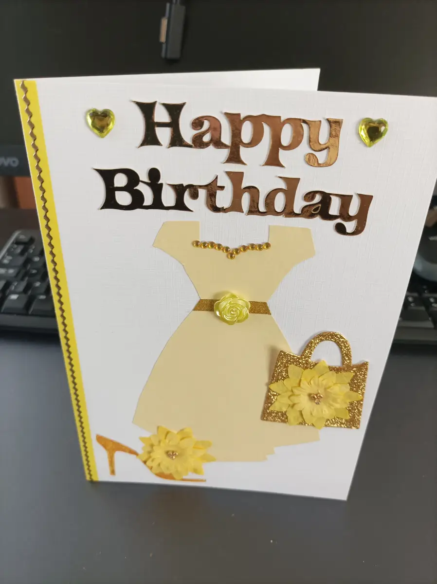 Birthday card (yellow dress)