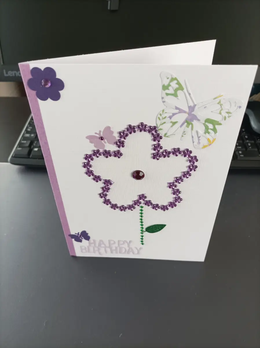 Birthday card (purple flower)