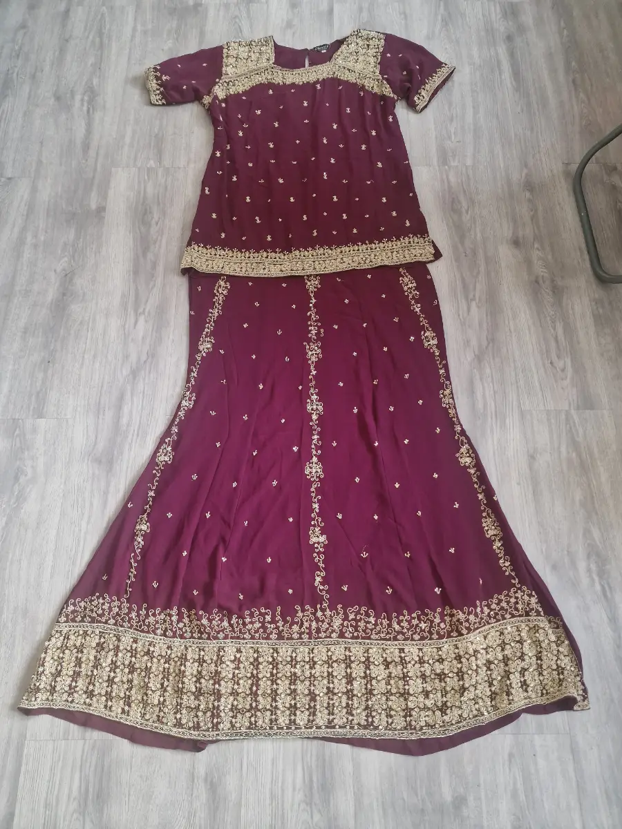 Plum Indian dress lengha