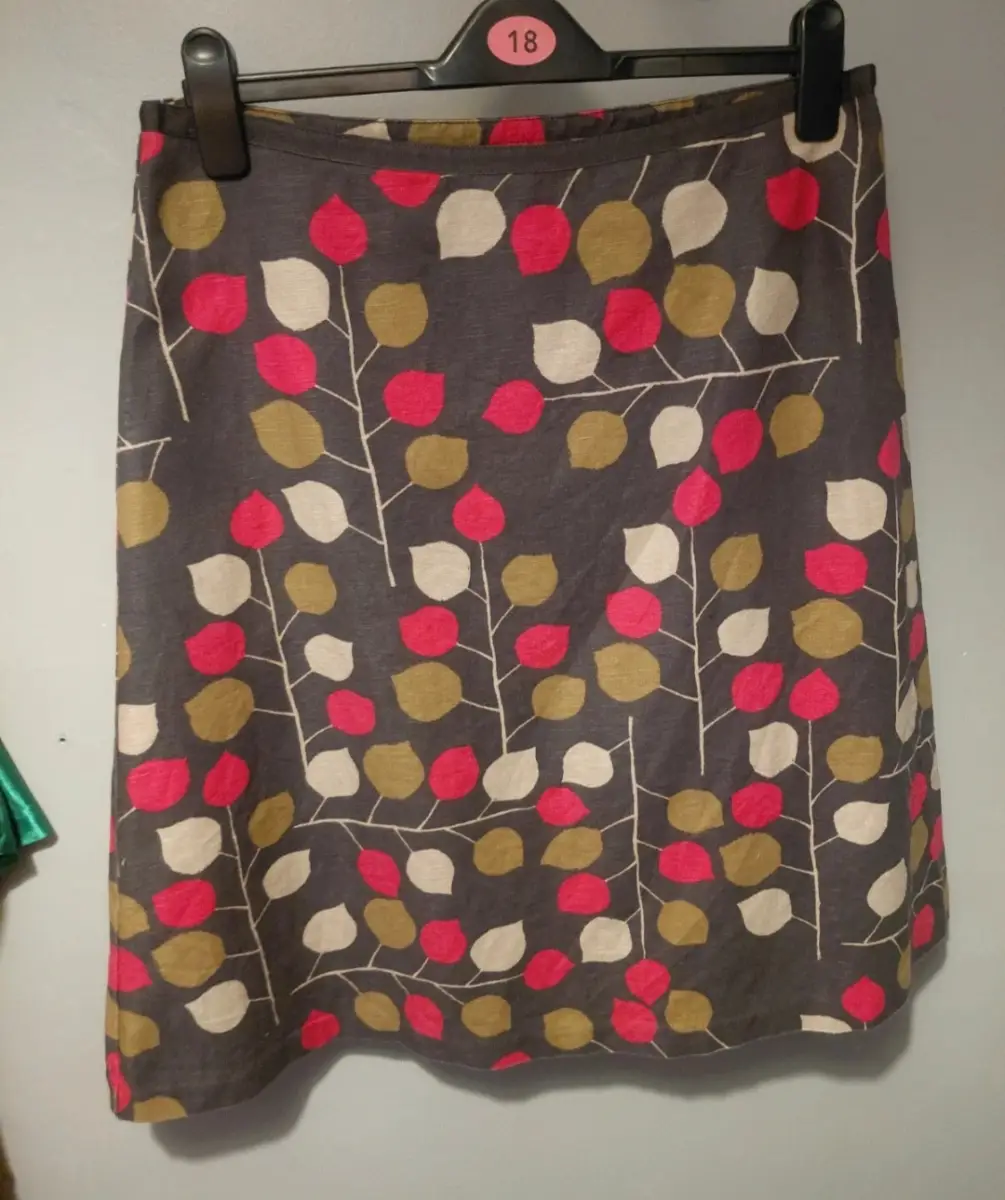 Vintage Laura ashley uk 14 linen cotton blend leaf print
