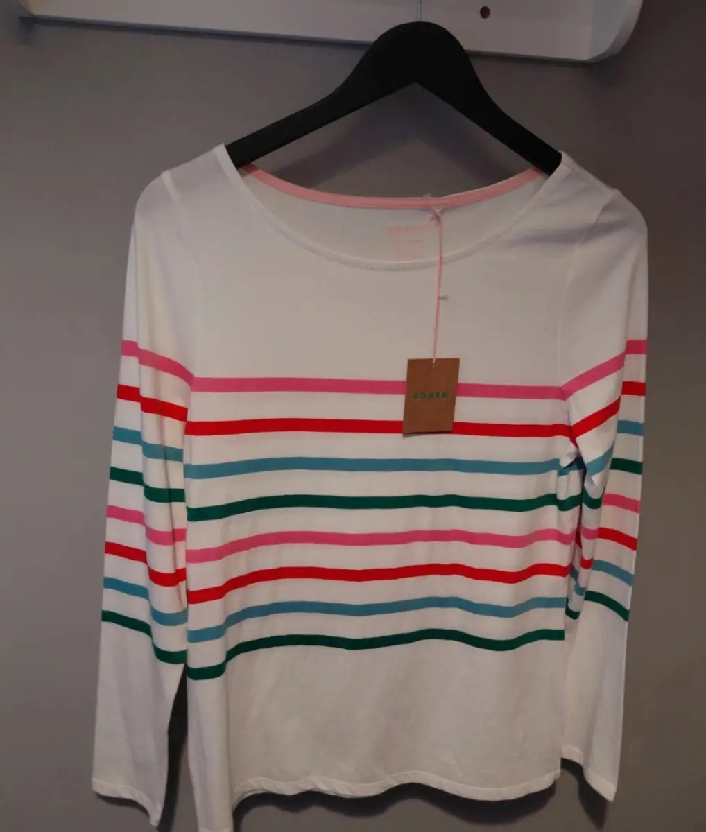 Ella Breton Stripe Long Sleeve Top size 6 cotton Boden bnwt