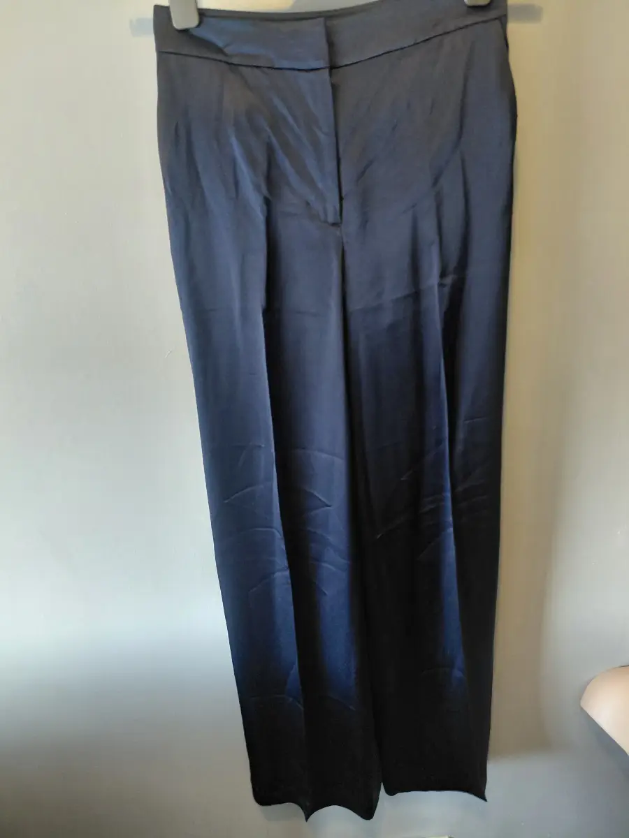 Boden Satin wide leg 6r  trousers navy new with tags