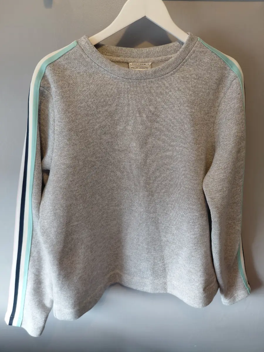 Craghoppers sweater grey sports stripe polyester sweater large