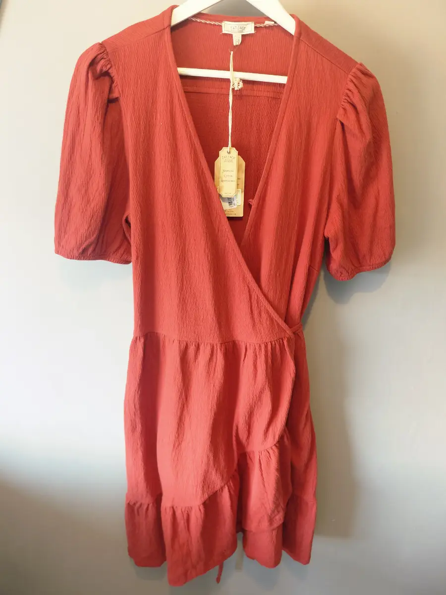 Red Danica Jersey Wrap Dress uk 12 cotton elastane  bnwt new  Fatface